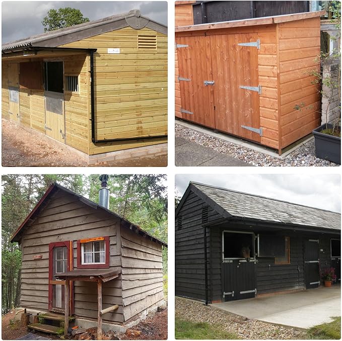 Double Door Shed Hardware Kit - Complete with Hinges, Latches, and 7-1/2" T-Handle Lock - Includes Window and Door/Window Hinge Set, for Gates, playrooms