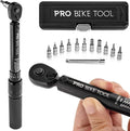 PRO BIKE TOOL Bike Torque Wrench Set - 1/4 Inch Drive, 2.2-16.9 Nm | 20-150 in-lb, Allen & Torx Bits, Extension Bar, Protective Storage Case