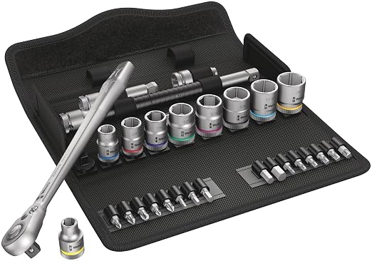 WERA 05004051001 8100 SB 11 Zyklop Imperial Metal Ratchet Set, 29 Piece, 3/8" Drive