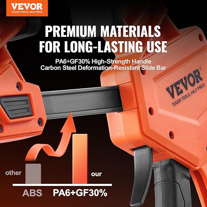 VEVOR Bar Clamps for Woodworking, 2-Pack 24" One-Handed Clamp/Spreader, Quick-Change F Clamp with 300 lbs Load Limit, High-strength Plastic and Carbon Steel, Wood Clamps for Woodworking Metal Working