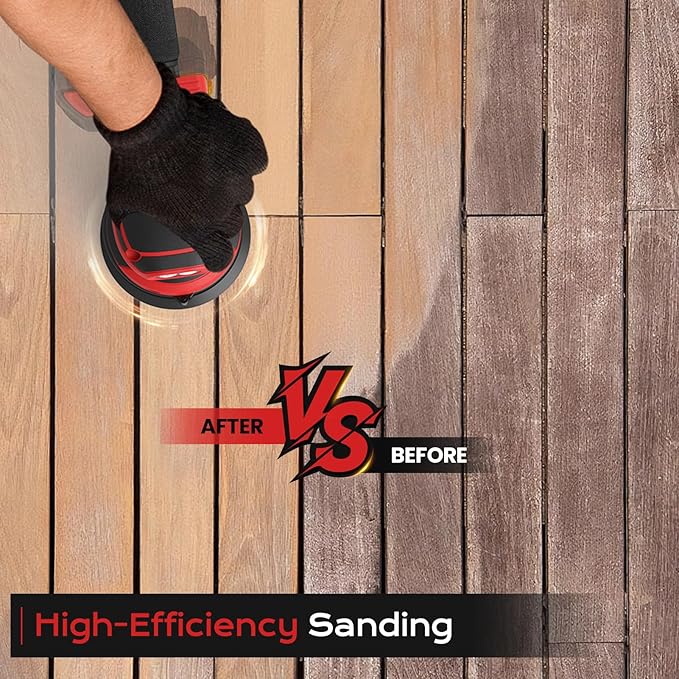 Cordless Random Orbital Sander Compatible for Mik 18V Max, 5-Inch Brushless Electric Palm Sander with 19000 RPM & Dust Collector, 6 Variable Speed, 18 Pcs Sandpaper for Sanding (No Battery)