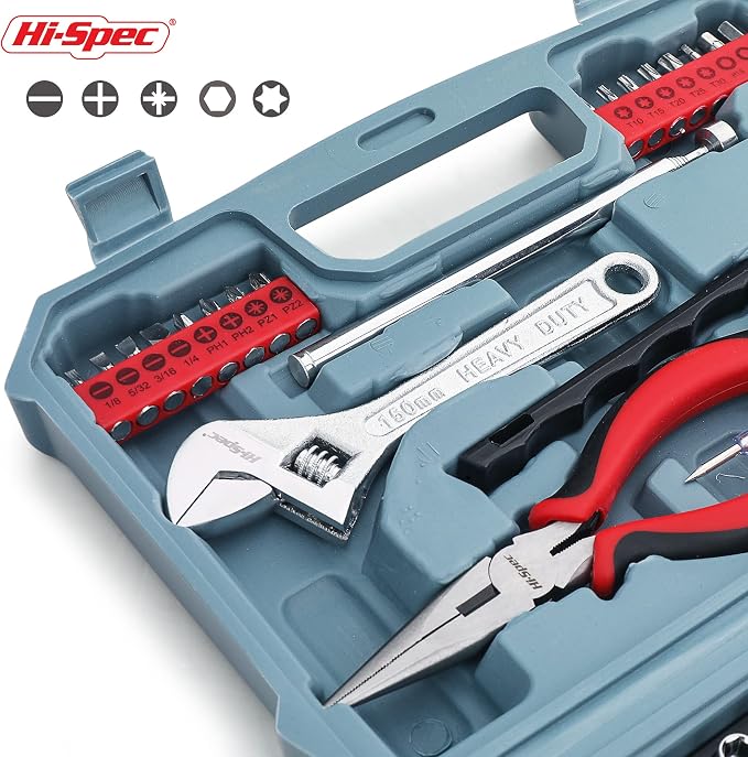 Hi-Spec Compact Auto Garage Tool Kit with Digital Tire Pressure Gauge
