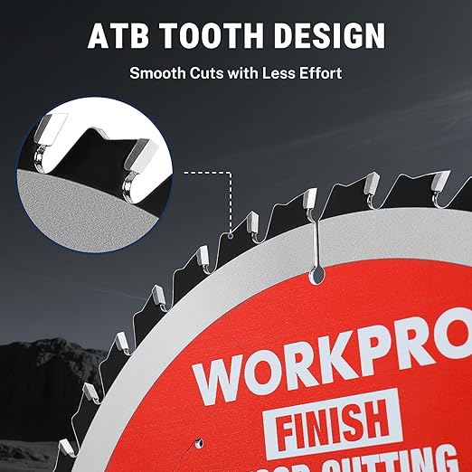 WORKPRO 10 Inch Woodworking Circular Saw Blade, 40T General Purpose Table/Miter Saw, Thin Kerf(1.8mm), Carbide Tipped, ATB Tooth, 1-Pack