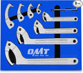 OMT 8Pc Adjustable Pin Spanner Wrench Set, 3/4-6.1in Suspension Tool | 1045 Carbon Steel Handle; Heavy-Duty Cr-V Hooks; 4 Interchangeable Adapters; Anti-Rust Chrome Finish; Custom Organizer Tray