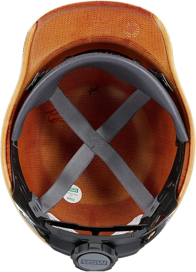 MSA Skullgard Cap Style Safety Hard Hat with Suspension - Non-Slotted Cap, Made of Phenolic Resin, Radiant Heat Loads up to 350F | Fas-Trac III Ratchet Suspension