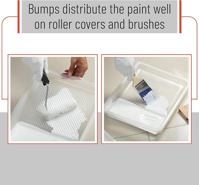 Bates- Paint Tray Liner, 4" and 9", 20 Pack, Clear 4" and White 9", Plastic Disposable Paint Tray for Painting Walls