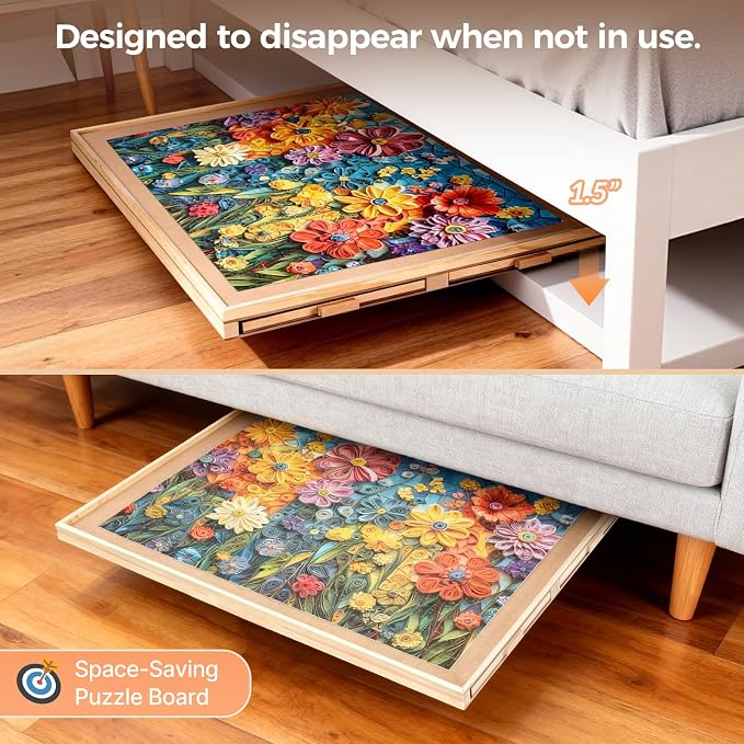 ALL4JIG 2000 Piece Rotating Puzzle Board with 4 Drawers and Cover,28.5"x40.16"Portable Wooden Jigsaw Puzzle Table for Adults,Lazy Susan Spinning Boards Birthday Gift for mom,Surface for Lego Building