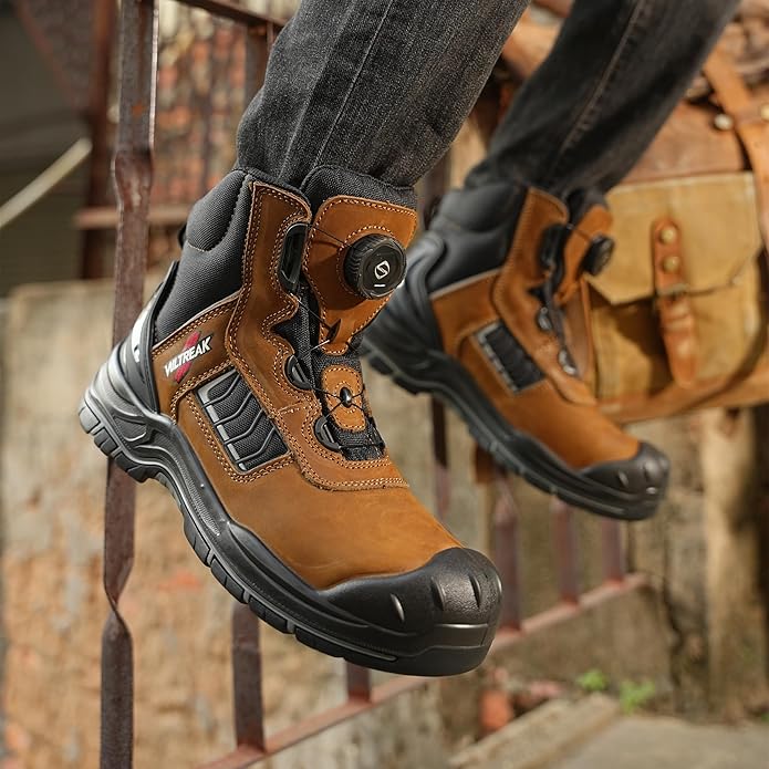 Composite Toe Work Boots for Men and Women – Exceeds Steel Toe Protection, Quick Fit System, Kevlar Puncture-Resistant Midsole, S3 HRO Certified, Heat-Resistant, Waterproof, Rubber Slip-Resistant Outsole, Safety Shoes for Industrial & Welding Use