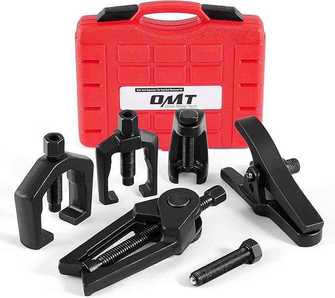 Orion Motor Tech 5-in-1 Ball Joint Separator, Pitman Arm Puller, Tie Rod End Tool Set for Front End Service, Splitter Removal Kit (RB06)