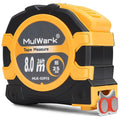 MulWark 26ft Metric Tape Measure, Double Secure Blade Lock Tape Measure Retractable with Stop Button, Both-Side Metal Blade, Magnetic Hook for Construction, Carpenter, Architect, Woodworking