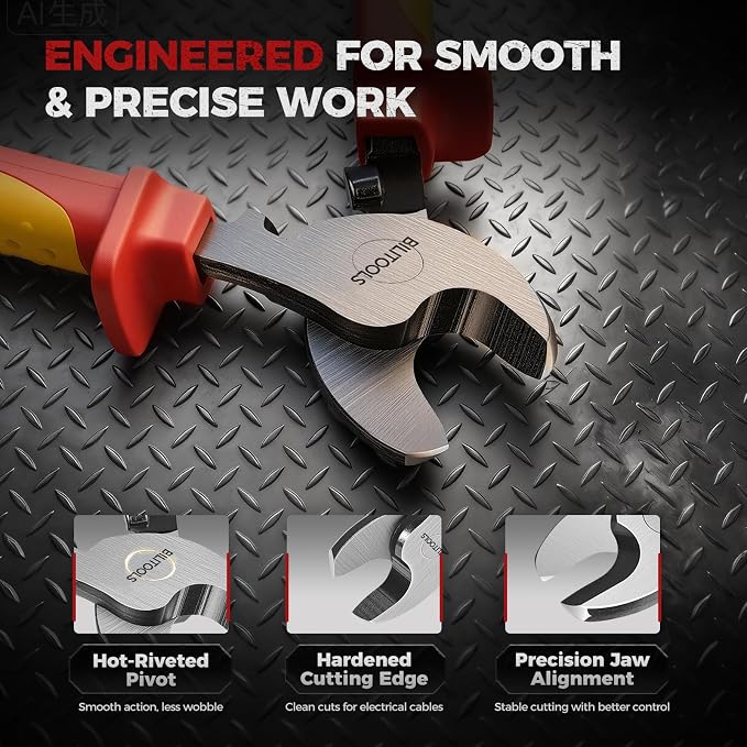 BILITOOLS 1000V Insulated Cable Cutter Pliers, 6inch, Cr-V, Clean Cut Wires
