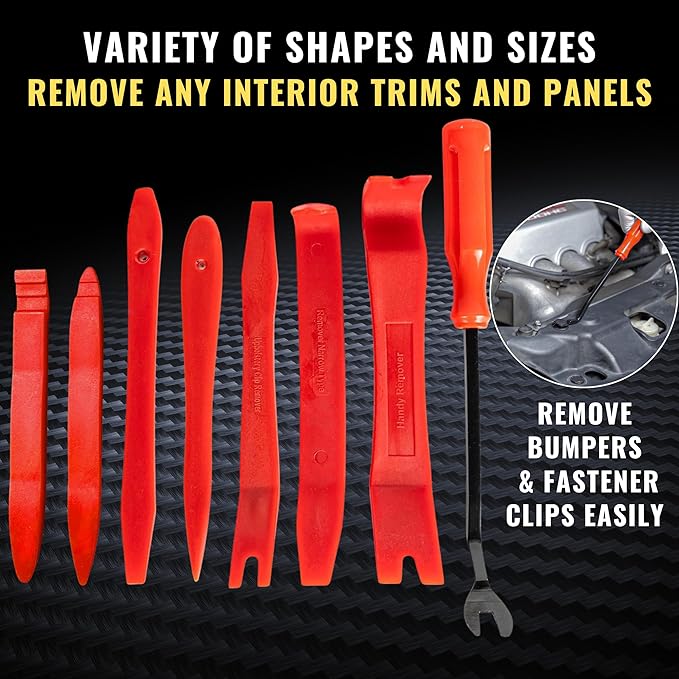 Auto Trim Removal Tool Set (No Scratch Plastic Pry Tool Kit) - Auto Trim Tool Kit Car Tools, Easy Door Panel Removal Tool, Fastener Removal, Clip, Molding, Dashboards, Interior Trim Tools
