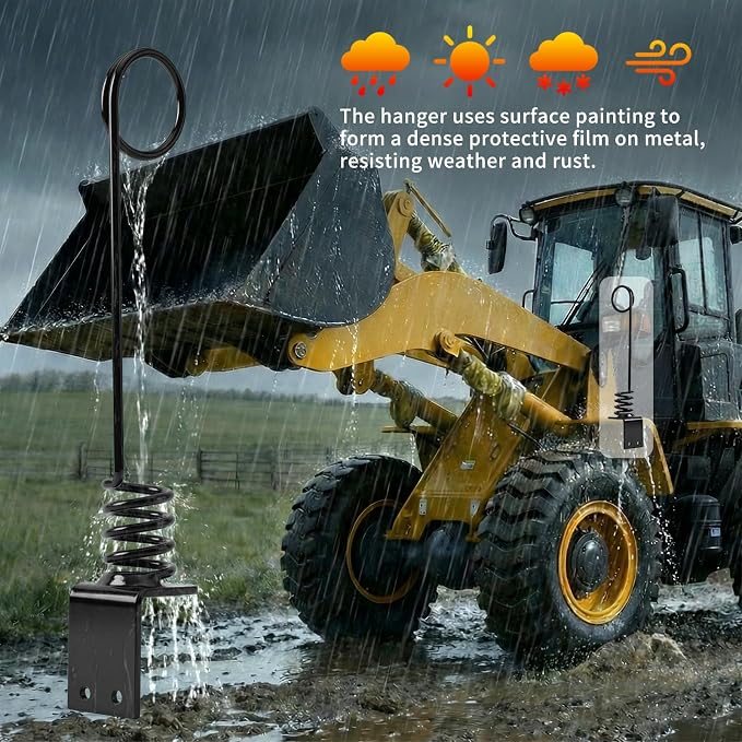 2PCS Tractor Hydraulic Hose Hanger - 0.3" Thick Plate (8cm) Black Hose Holder Clamp, Bolt-On/Weld-On | Rust-Proof & Vibration-Resistant | Perfect for Farm & Outdoor Use