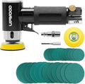 2'' 3'' Mini Orbital Air Sander by UPWOOD, Small Pneumatic Random Orbital Sander Kit with Hook And Loop Sanding Pads 24pcs Sandpapers