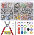 EuTengHao 804Pcs Snap Fasteners Tool Kit Hollow and Solid Metal Prong Snaps Buttons with Setting Tool for Clothing Crafting Sewing,Leather Snaps Buttons for Jeans Wears Bags(200 Sets,10 Colors,9,5mm)