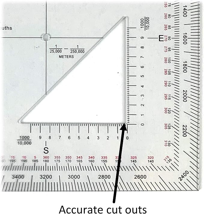 Military Protractor - Perfectly Cut for Land Nav