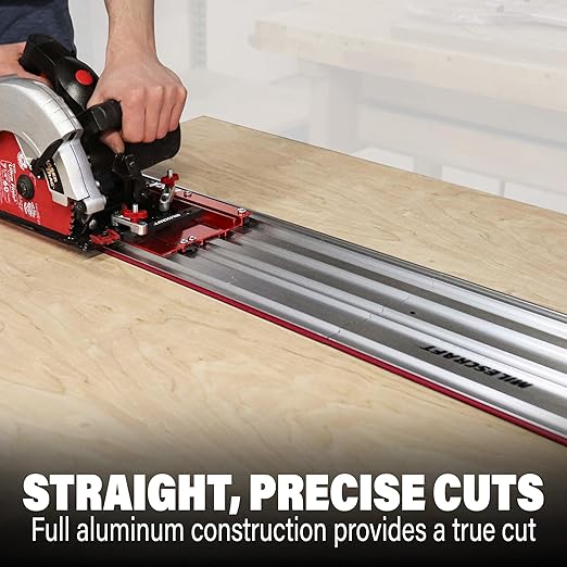 Milescraft 1409 Track Saw Guide - Universal for 7-1/4" Circular Saws, 50" Cutting Range, 2" Depth, Aluminum