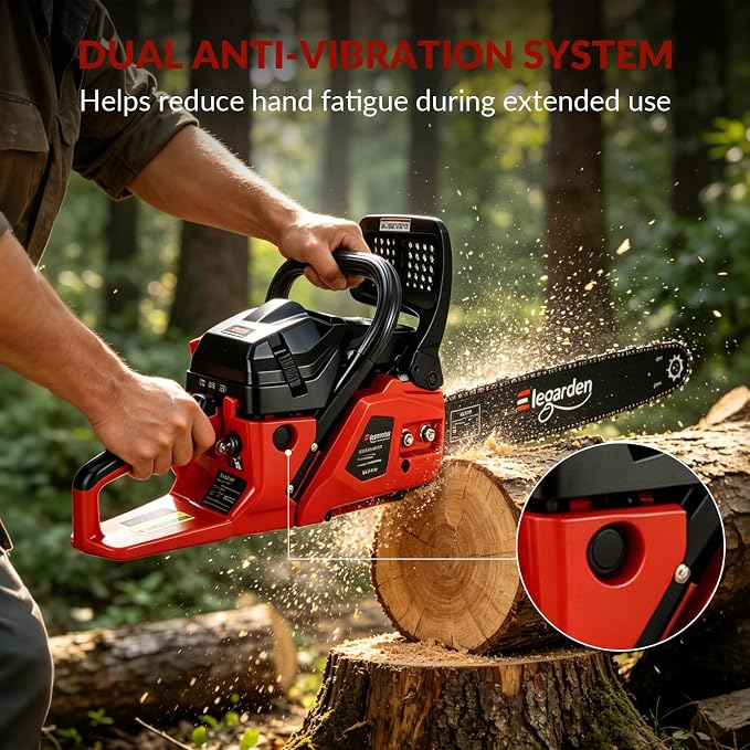 61.5CC Gas Chainsaw, 18 Inch Chainsaw with 3.5HP 2-Cycle Engine, High Performance Gas Powered Chainsaw, Professional Wood Cutting Chainsaw for Tree Trimming, Wood Cutting and Yard Work