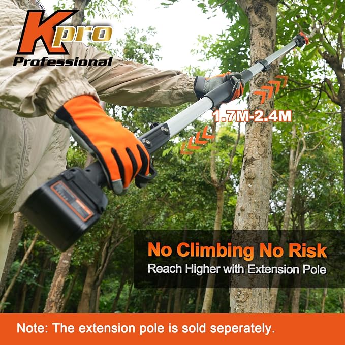 35mm(1.4 Inch) Professional Cordless Electric Pruning Shears for Orchard & Vineyard, Heavy Duty Tree Pruner Compatible with Extension Pole for Apple Peach Olive & Grapevine High Branch Cutting