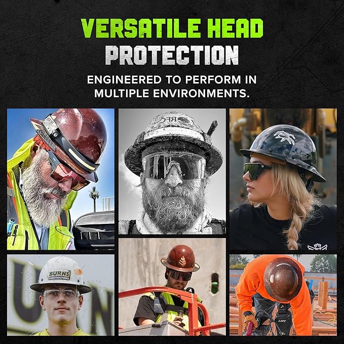 LIFT SAFETY Dax Fiber Resin Full Brim Safety Helmet/Hard Hat | 6 Point Suspension for Comfort & Impact Protection