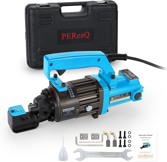 Electric Hydraulic Rebar Cutter, 1000W 120V Corded, Portable Steel Bar Cutter, 5/8" (#5) 4-16mm Capacity,Cutting Speed 1s, Lightweight 16.5 lbs, Model PC-16 (Blue-16)