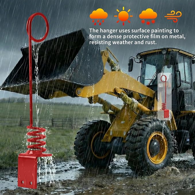 2PCS Tractor Hydraulic Hose Hanger - 0.3" Thick Plate (8cm) Red Hose Holder Clamp, Bolt-On/Weld-On | Rust-Proof & Vibration-Resistant | Perfect for Farm & Outdoor Use
