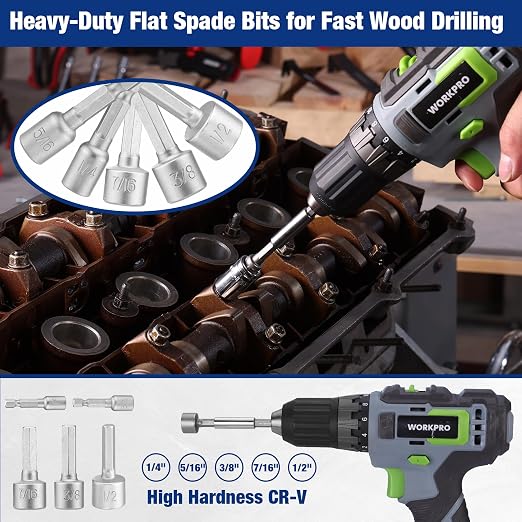 WORKPRO Drill Bit Set, 120-Pieces Impact Driver Bits Set and Screwdriver Bits Set for Screw Driving and Wood Metal Drilling with Storage Case, 1/4" Hex Shank