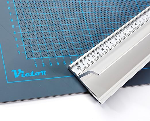 Victor 36-Inch Professional Aluminum Safety Ruler with Finger Guard Edge and Non-Slip Base – Precision Cutting Tool for Craft Projects – Durable Safety Ruler