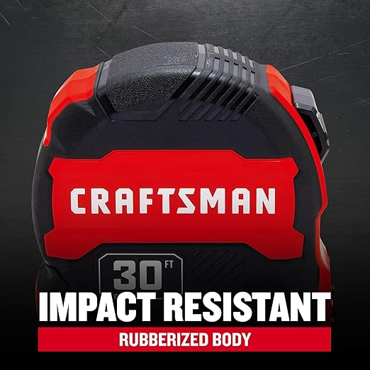 CRAFTSMAN 30-ft Tape Measure with Fraction Markings, Retractable (CMHT37445S)