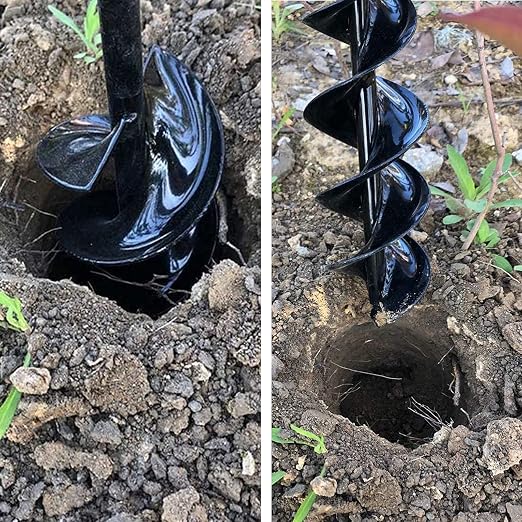 TCBWFY Garden Auger Drill Bit for Planting 3x16.5inch,Total Solid Barrel Extensive Blades,for Planting Flowers Bulbs,Rapid Planter Earth Post Umbrella Hole Digger for 3/8" Hex Drive Drill