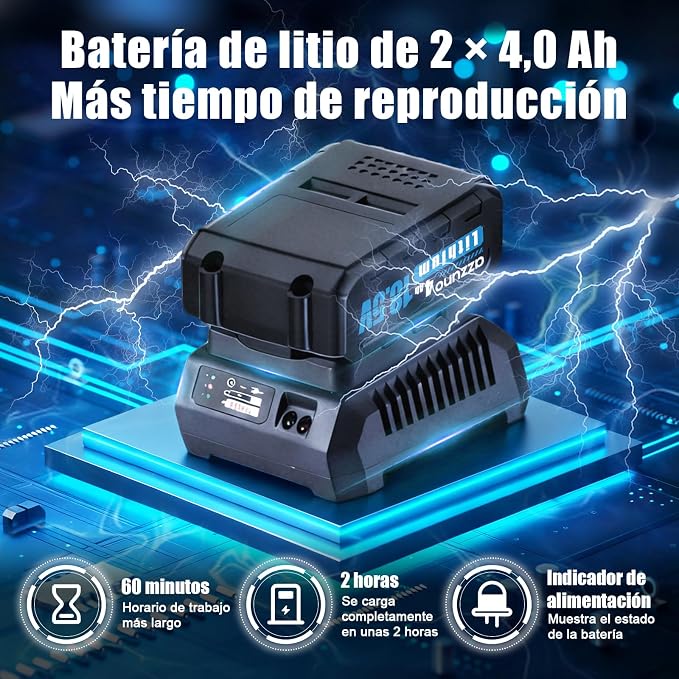 Electric Impact Wrench 737 Ft-lbs(1000N.m) 1/2'' Brushless Cordless Impact Driver with Fast Charger and 2x4.0Ah Battery Powered Impact Wrench Charger & 4 CR-V Sockets for Home Car Truck Tires