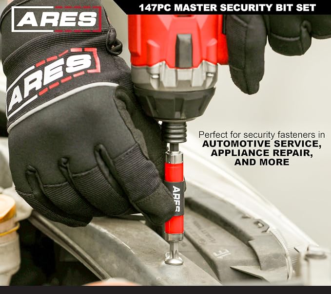 ARES 31018-147-Piece Master Security Bit Set – Phillips, Robertson, Tamper Hex and Torx Bits, Specialty Bits, and More – Bit Set Includes Bit Holder and Coupler for Maximum Versatility