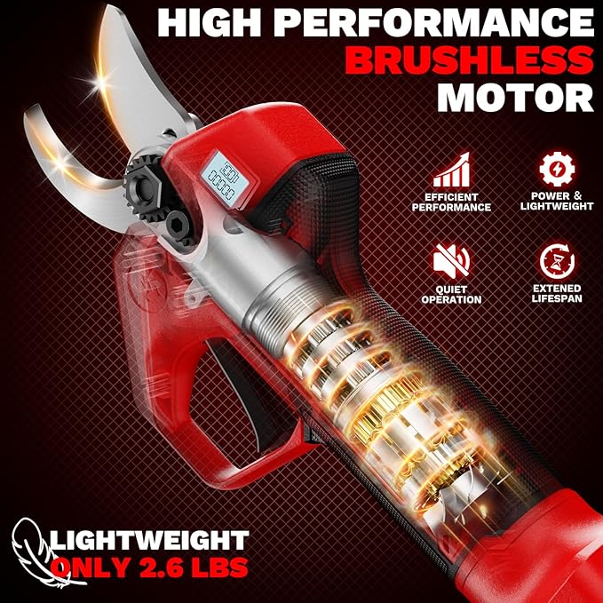 2-In-1 Electric Pruning Shears Set Compatible with Milwaukee 18V Battery, 6.9FT Adjustable Pole Pruner with 1.2" Cut Brushless Electric Branch Cutter for Gardening & Tree Trimmer (No Battery)