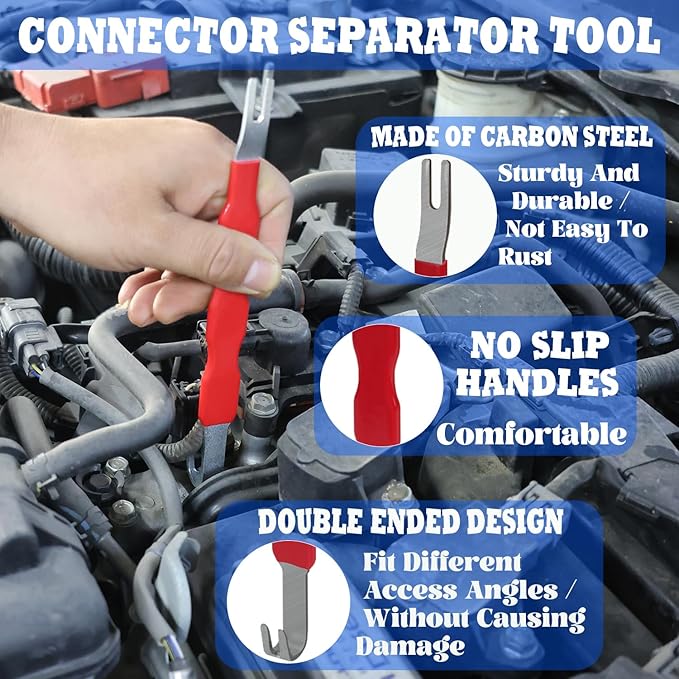21+1Pcs Terminal Removal Tool Kit with Blow-Molded Case - Automotive Electrical Terminal Connector Separator Removal Tools Depinning Tool Kit for Most Connectors,Blue
