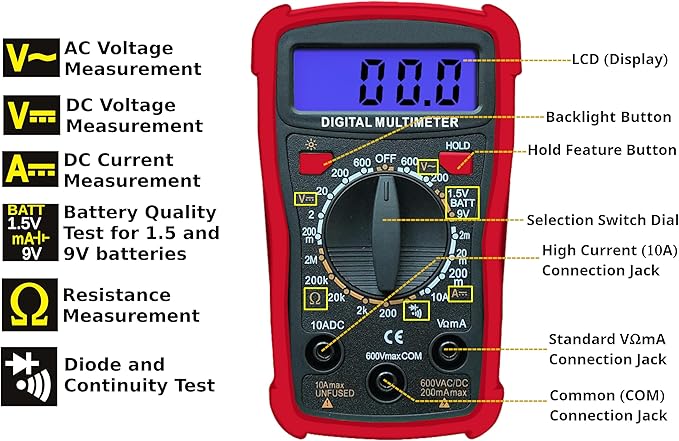 Soldering Iron Kit, 60W Soldering Iron Adjustable Temperature 30-in-1, 5 Solder Tips, Digital Multimeter, Solder Wire, Paste, Desoldering Pump, Tweezers for Electronics Hobby Enthusiast 120V US Plug