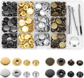 Alritz 17mm Leather Snap Fasteners Kit, 72 Set Metal Button Snaps Press Studs with 4 Setter Tools, 6 Colors Leather Snaps for Clothes, Jackets, Jeans Wears, Bracelets, Bags