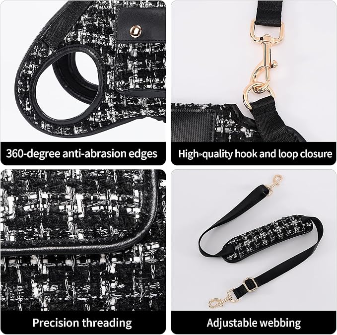 Wakytu Dog Lift Harness Dog Carrier Sling for Small Dogs & Cats,S | stylish puppy sling carrier with handle & pocket,adjustable leash,walking & travel