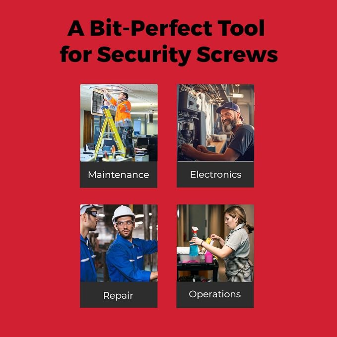 Megapro Tamperproof Security Screwdriver Set | Multi-Bit Screwdriver with ¼” Hex Shaft | Hex Pin, Spanner, Torx Pin | Compact Security Bit Set (The Original)