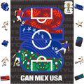 FIFA CAN/MEX/USA Logo Field - Wooden Puzzle for Adult, 300 Pieces Irregular Shape Puzzle, 5MM Thick, Creative Collectible Gift for Fans, Officially Licensed Product, 10 x 14.5