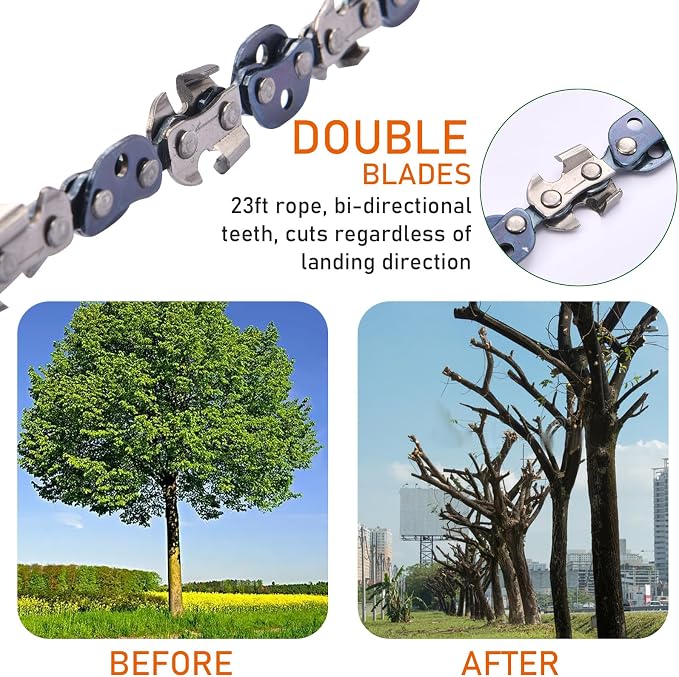 High Limb Rope Saws 55 inch Rope Saw for Tree Saw High Limb 72 Sharp Teeth on Both Sides, Pocket chainsaw with 11OZ Throw Weight, Tree Limb Cutter, Hand Saws for Tree Trimming