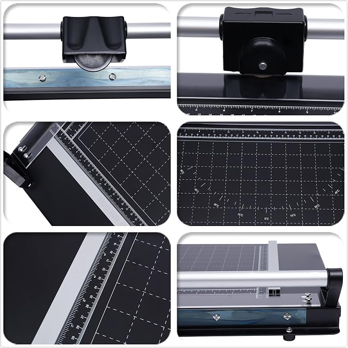 Manual Precision Sliding Rotary Paper Trimmer 24 Inch Photo Paper Film PVC Rolling Cutter Trimmer Paper Craft Tool with Sharp Blade