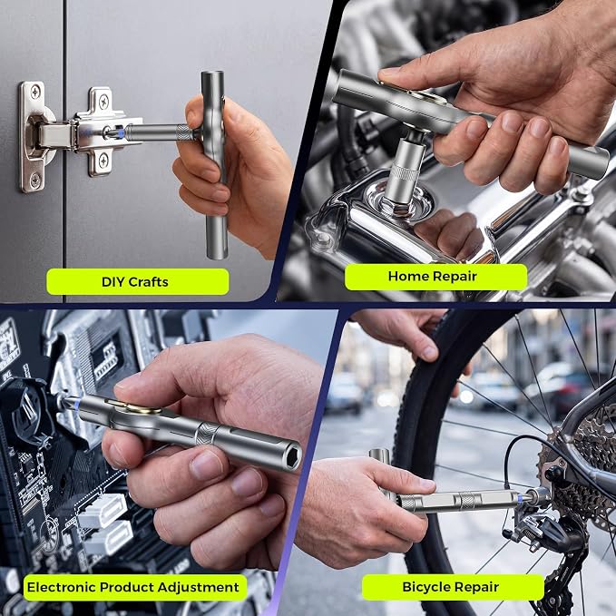 25 in 1 Magnetic Ratchet Screwdriver Set, S2 Steel Bits & 7 CR-V Sockets | Magnetic Steel Bits & Flexible Shaft Suitable for Precision Electronics, Furniture iPhone Furniture Bicycle Tools