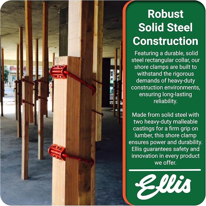 Ellis Shore Clamps - 4x4 Lumber Size, Adjustable Support System, Durable & Secure, Long-Lasting for Woodworking