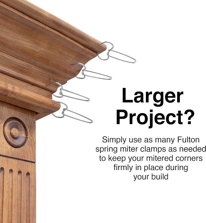 Fulton Miter Spring Clamps for Woodworking Set, Wood Trim, Picture Frames, Crown Molding Tool, Hip Clip & 13 Spring Miter Clamps for Trim, Finish Carpenter Tools, Made in USA