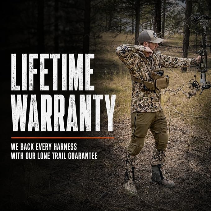 Extra Storage Bino Harness - Binocular Chest Pack, Hunting Rig | Waterproof 500D Cordura, StealthStalk quiet fabric, rangefinder pouch, silent magnetic closure