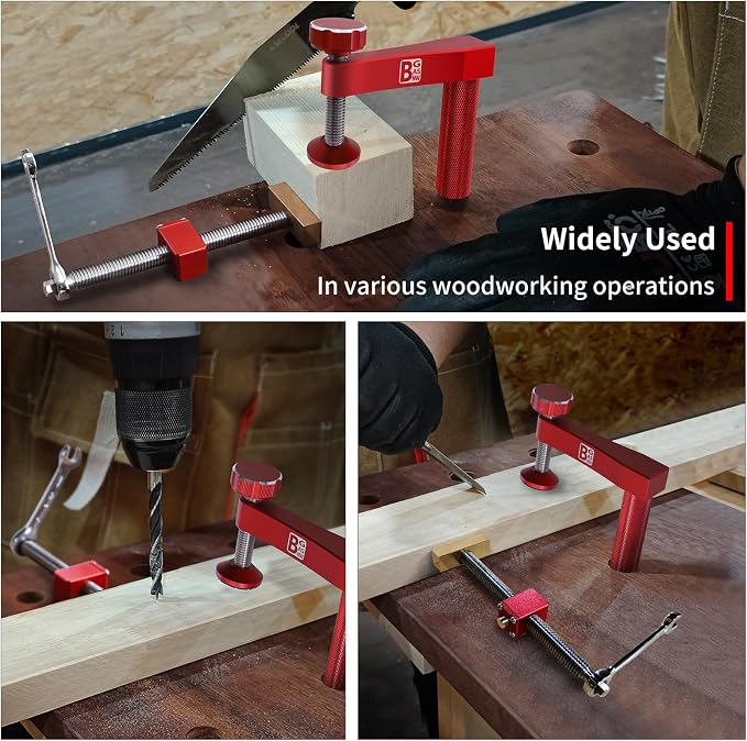 Bench Dogs Clamp Set for 3/4 Inch (19mm) Workbench Dog Holes, 8 Pack