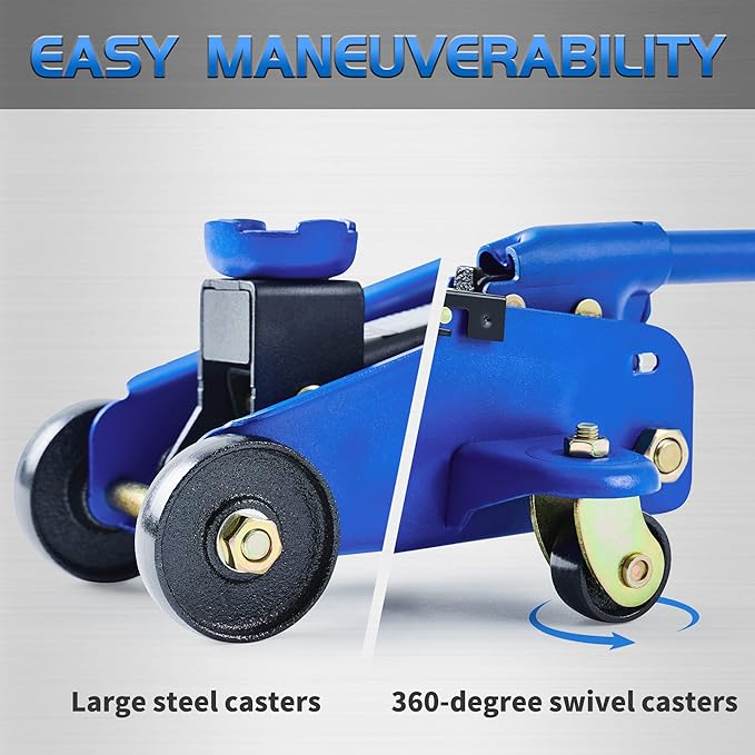 TONDA Floor Jack, Hydraulic Portable Car Lift Jack, 1.5 Ton (3,000 lb) Capacity (Blue)