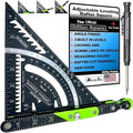Britton Square® 7-Inch Rafter Square: Patented Locking Pivot Arm & Angle Finder | Precision Aluminum Rafter Square with 3 High-Visibility Levels | Professional Grade Woodworking & Framing Tool