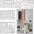 Nicpro 30PCS Professional Drafting Tools & Geometry Set with Case, Architect Protractor Set, Metal Mechanical Pencils, Pen, Scale Ruler Metal Ruler, 5 Drawing Templates for Interior Design House Plan