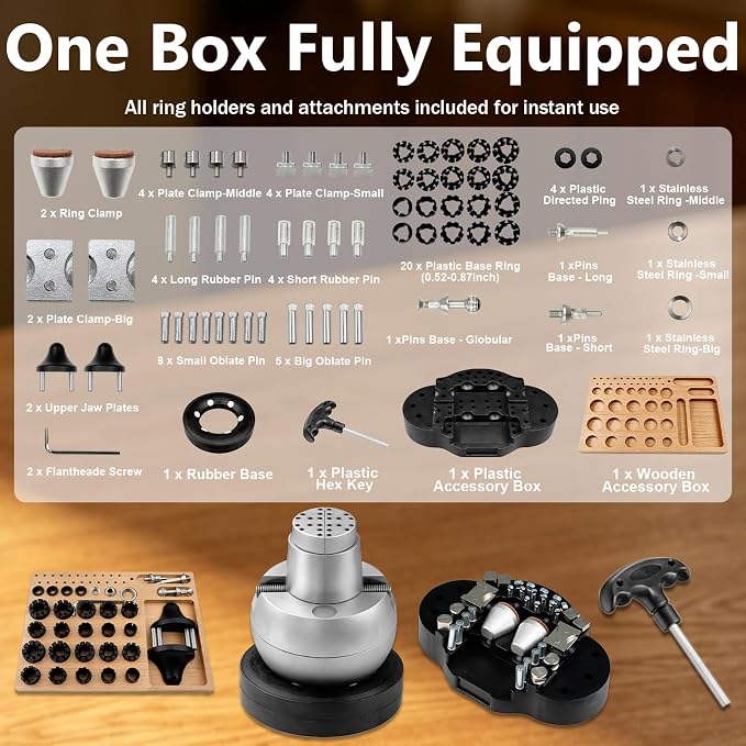 DZQ 5 Inch 70 Pcs Jewelry Ball Vise Tool Kit with Ring Making Accessories